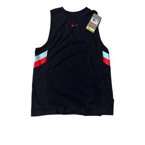 NIKE TRAINING TANK TOP STRIPE DRI-FIT WOMENS BLACK